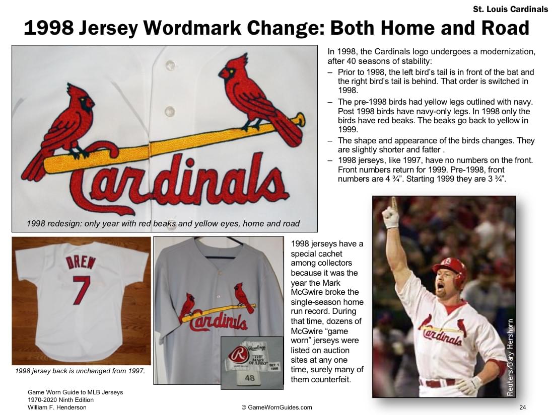 St. Louis Cardinals Game Issued Jersey Size 48